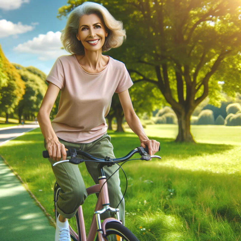 中年女性サイクリングイメージ